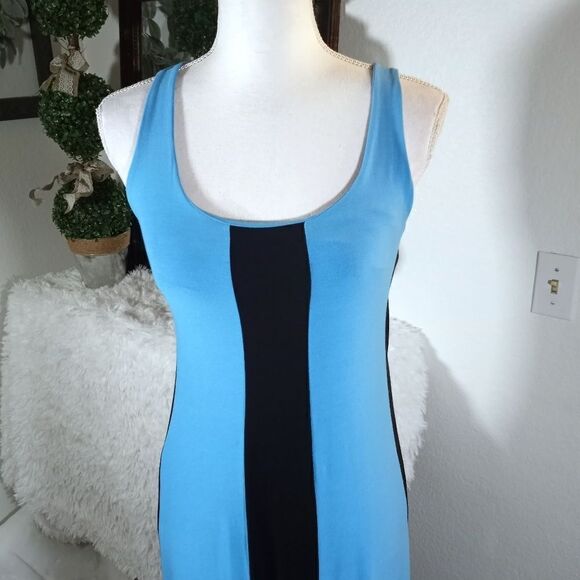 AFRA BLUE & BLACK MAXI DRESS SZ.S EUC - Picture 3 of 7